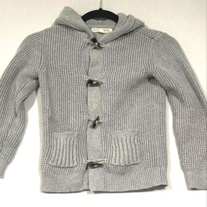 💚 3 For $15 💚 HOPE AND HENRY Gray Knit Hooded Cardigan Kids Size Medium